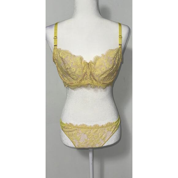 Skarlett Blue 38C Entice Bra & Large Front Lace Thong Set Intimates Feminine - Picture 1 of 8